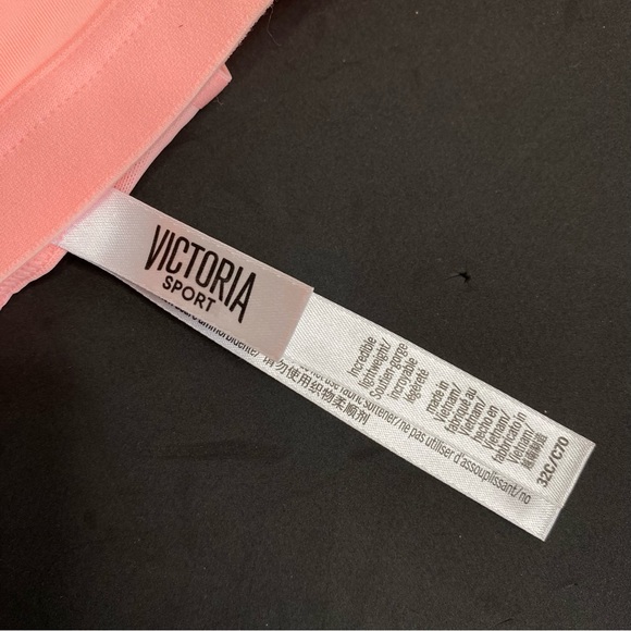 Victorias Secret Incredible Lightweight Sports Bra Pink Peach 32C Medium Support - Picture 6 of 8